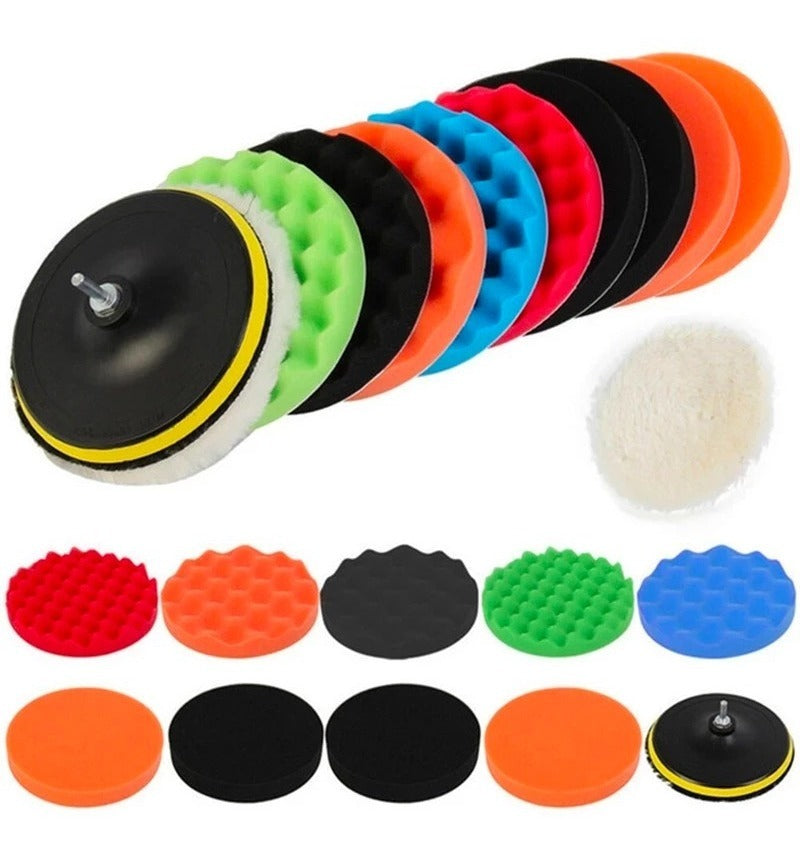Mat Set 10 Accesorios Discos Esponjas Pulir Pulidoras Auto – Acabado Impecable y Profesional