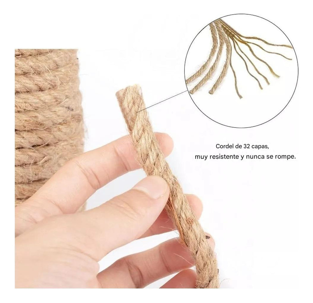 Cuerda Cáñamo Yute 10 Mts 8 Mm – Resistencia Excepcional para Decoración y Artesanías