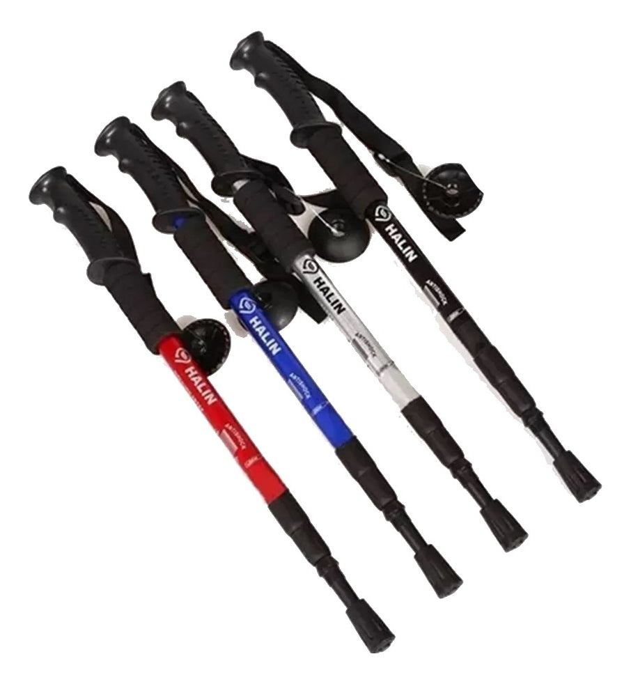 MarcaX Pack 4 Bastón Trekking 3 Tramos – Diseño Ultraligero y Antishock