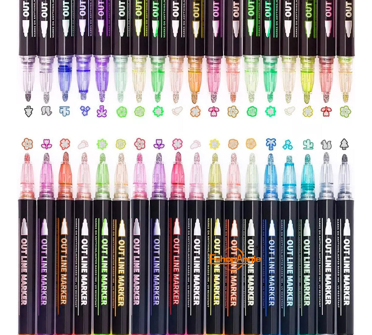 Lapices Marcadores Mágicos Metálicos – 36 Colores Vibrantes Con Contorno