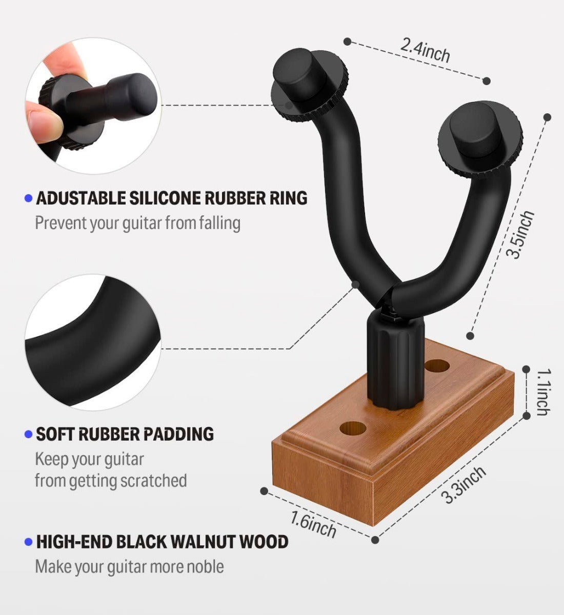 oporte Colgador De Pared Para Bajo Guitarra – Seguridad Y Estilo Elegante