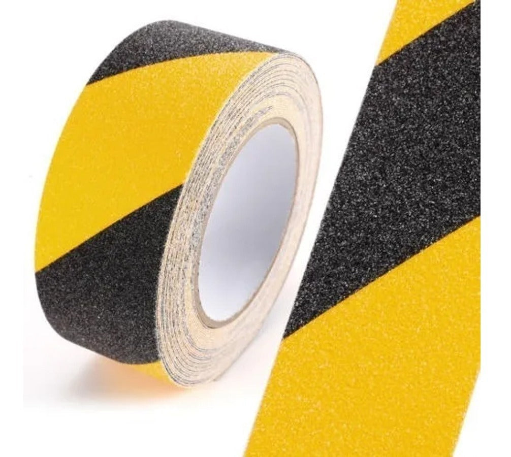 Cinta Seguridad Antideslizante 5 Metros Color Negro Amarillo – Previene Resbalones y Accidente