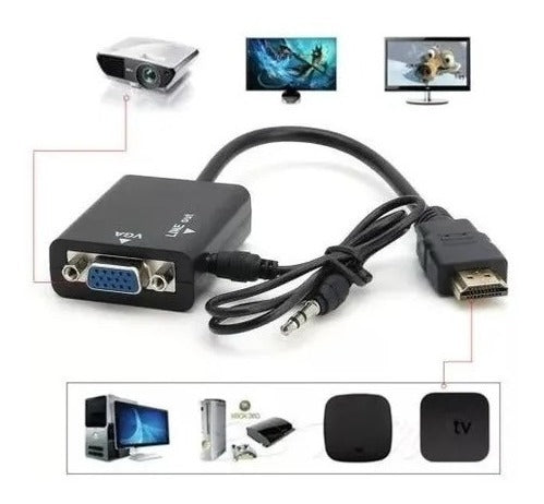 Adaptador HDMI A VGA Con Audio HD – Solución Versátil Para Presentaciones
