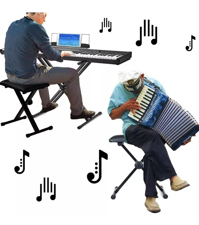 Banca De Teclado Plegable Estilo X – Ajustable Y Cómoda