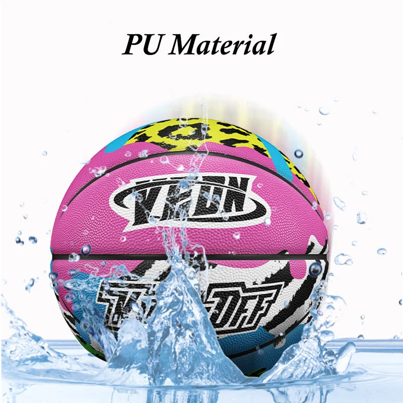 Veidoorn Colorful PU Basketball Size 7 – Durable Outdoor Performance