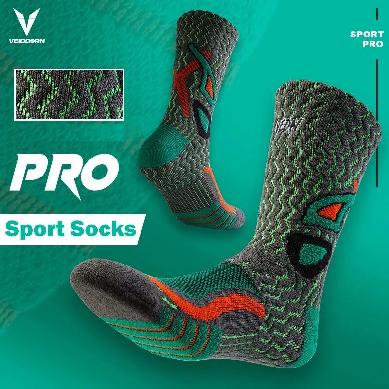 Veidoorn Towel Bottom Sport Socks – Breathable Non-Slip Comfort for Basketball