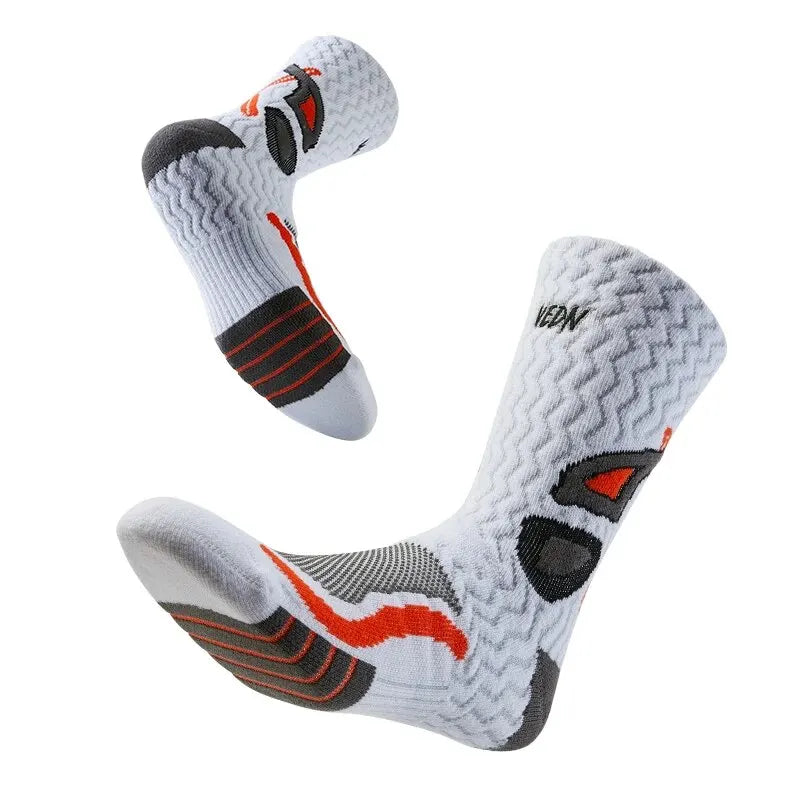 Veidoorn Towel Bottom Sport Socks – Breathable Non-Slip Comfort for Basketball