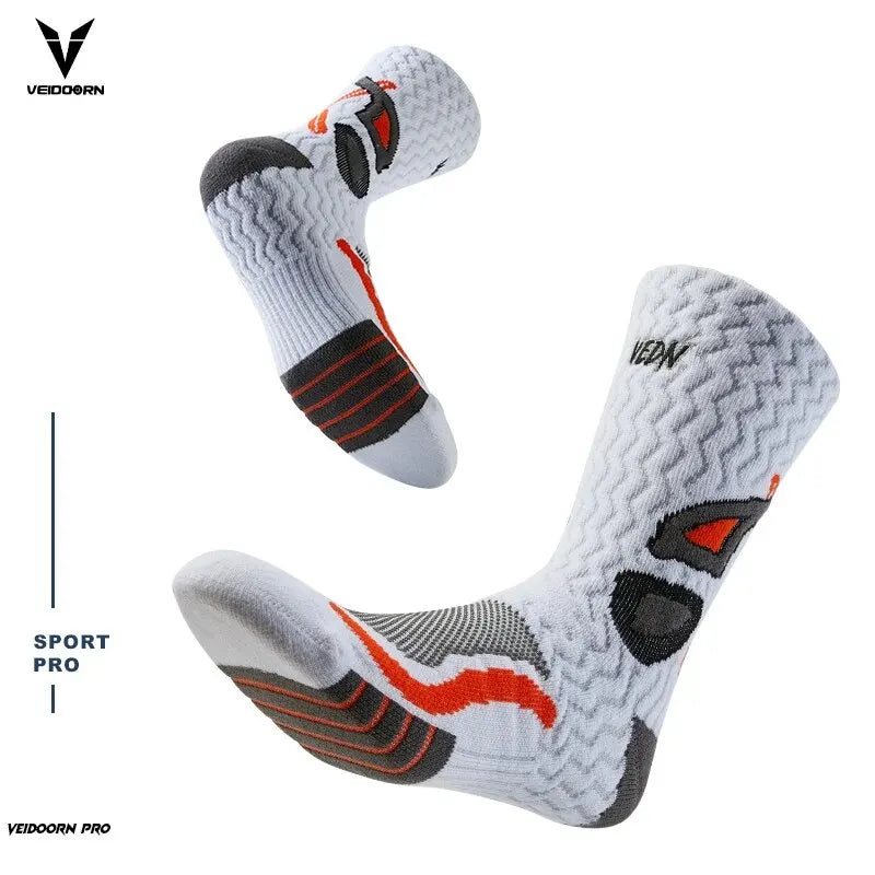 Veidoorn Towel Bottom Sport Socks – Breathable Non-Slip Comfort for Basketball