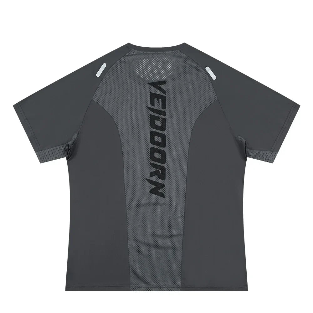 Veidoorn 2025 Men's Breathable Running Shirt – Quick-Dry Fabric with Mesh Back