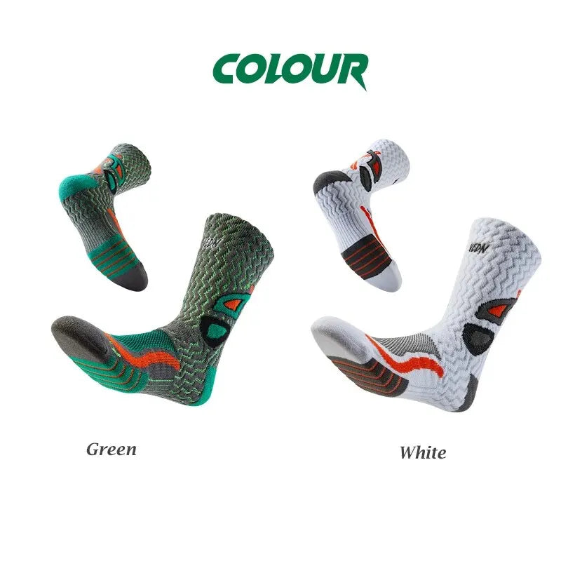 Veidoorn Towel Bottom Sport Socks – Breathable Non-Slip Comfort for Basketball