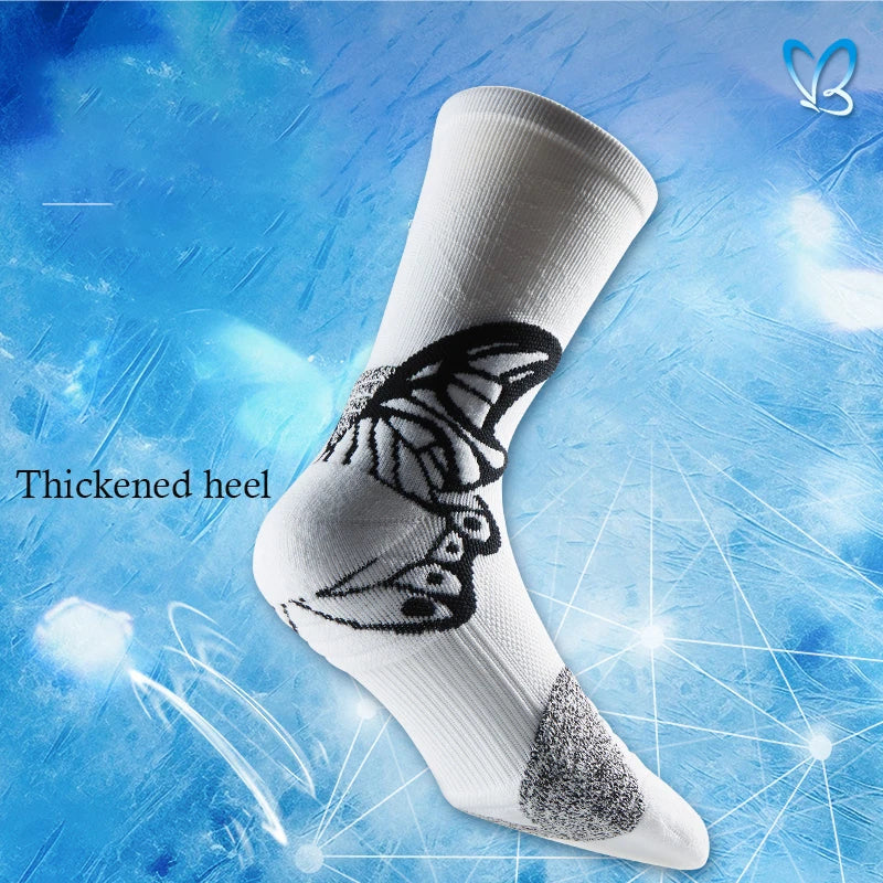 Veidoorn Butterfly Design Athletic Sports Socks – Cushioned Sole for Comfort