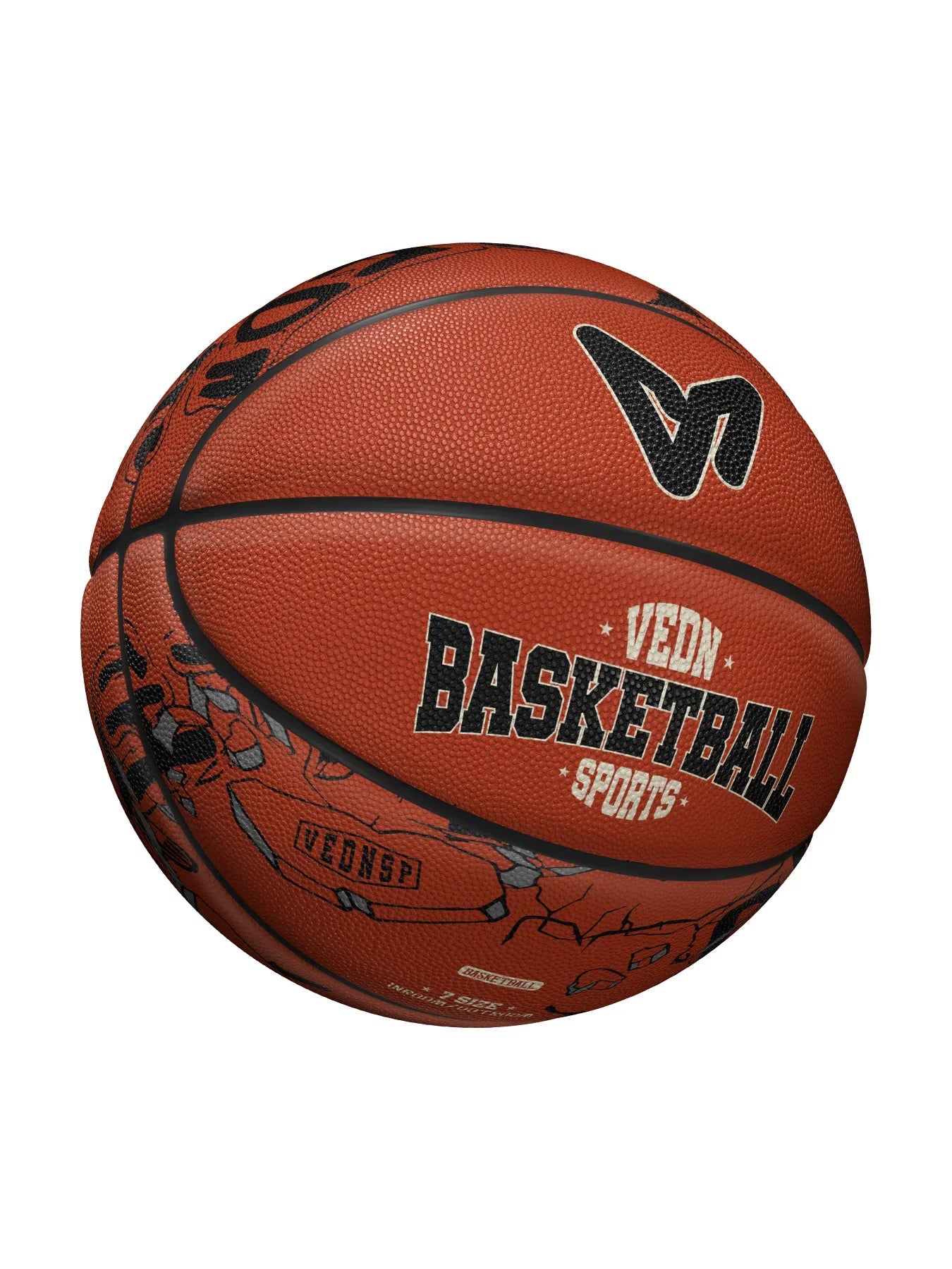Veidoorn Size 7 Classic Color Rubber Basketball – Durable Grip for Indoor and Outdoor Play