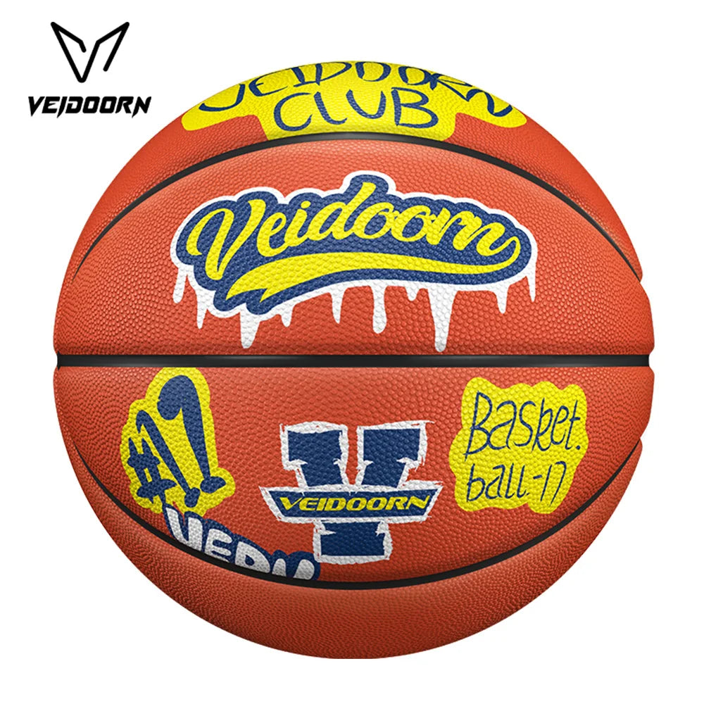 Veidoorn Street Style Graffiti Design Basketball Size 7 – High-Quality Rubber for Indoor and Outdoor Play