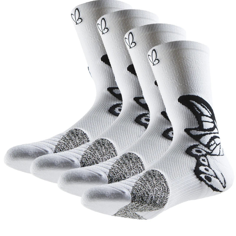 Veidoorn Butterfly Design Athletic Sports Socks – Cushioned Sole for Comfort