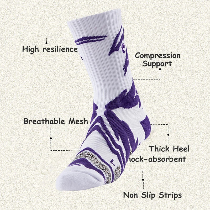 Veidoorn Long Training Socks – Moisture-Wicking Non-Slip Comfort