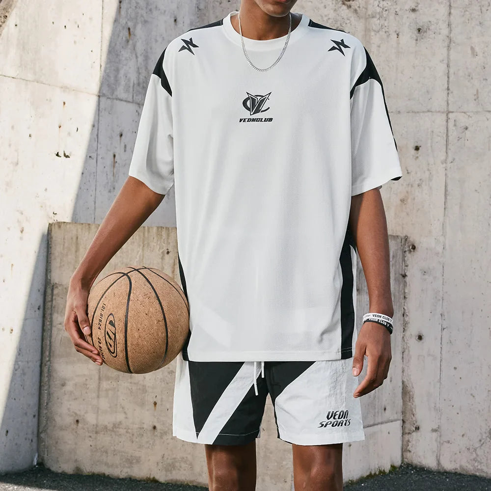 Veidoorn Mens Oversize Sport T-Shirt – Breathable Quick-Dry Fabric