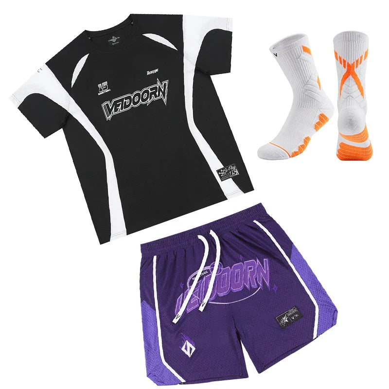 Veidoorn Basketball Suit Set – Breathable Mesh Comfort