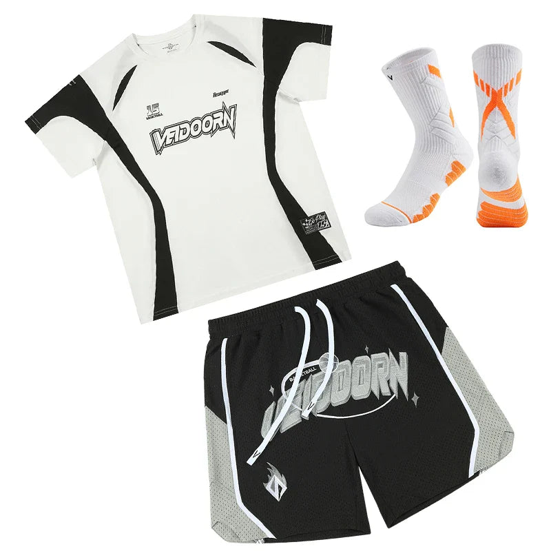 Veidoorn Basketball Suit Set – Breathable Mesh Comfort