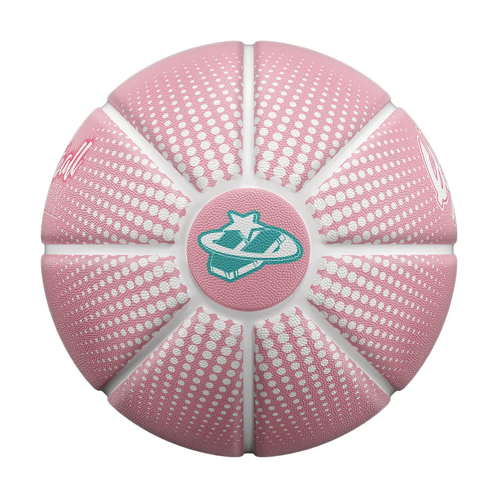 Veidoorn Pink Green Gradient Basketball – High-Quality PU Leather Design