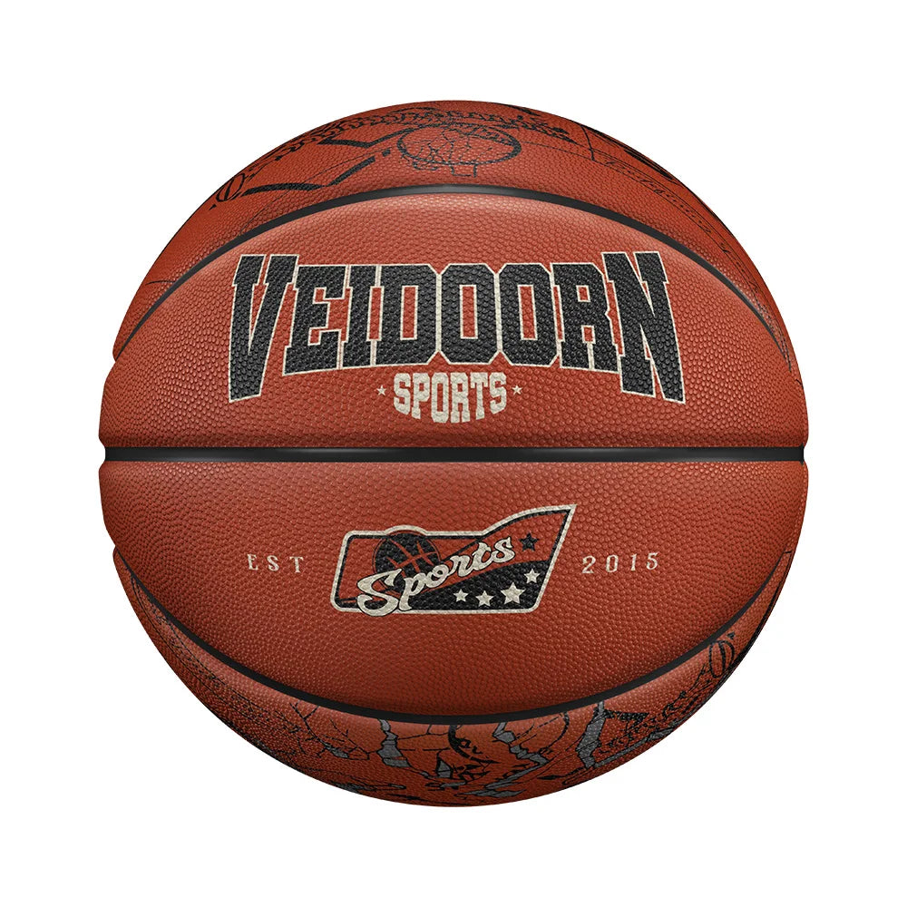 Veidoorn Size 7 Classic Color Rubber Basketball – Durable Grip for Indoor and Outdoor Play