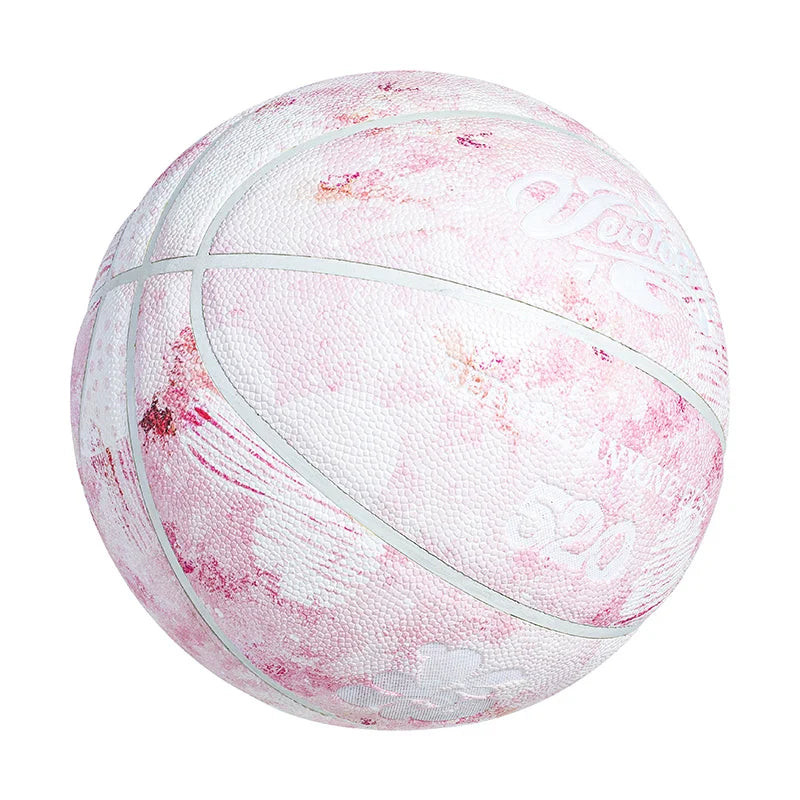 Veidoorn Pink PU Game Basketball – High Quality Outdoor Performance