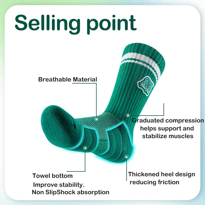 Veidoorn Kids Basketball Socks – Cushioned Non-Slip Support