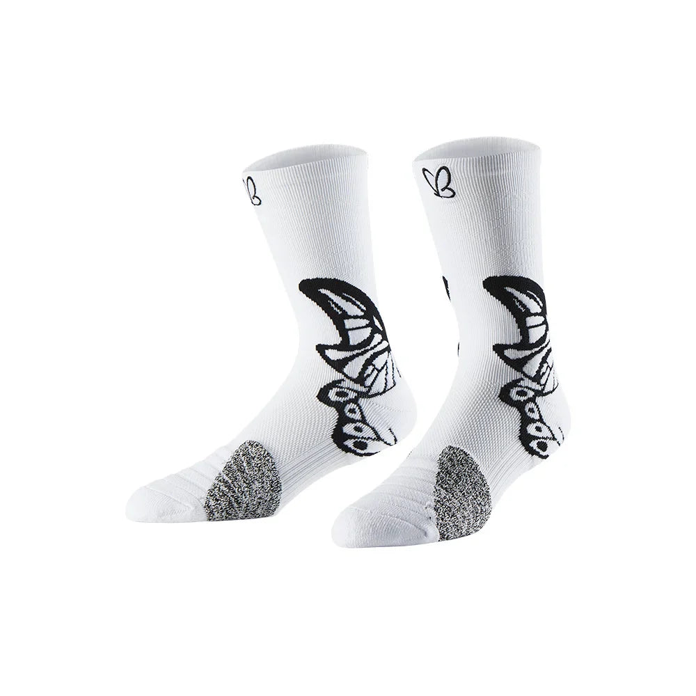 Veidoorn Butterfly Design Athletic Sports Socks – Cushioned Sole for Comfort