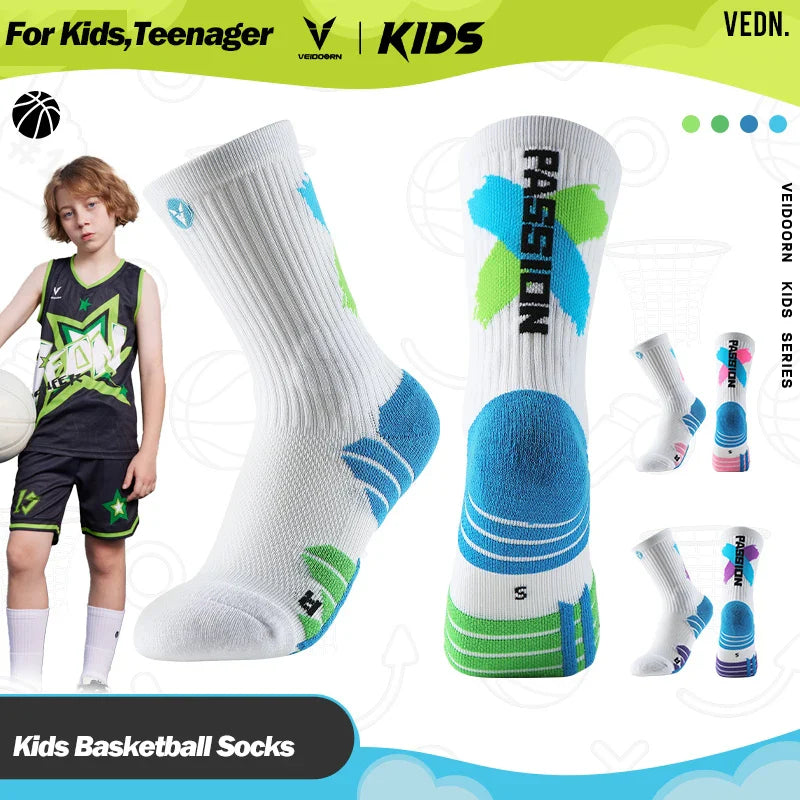 Veidoorn Basketball Socks – Thick Breathable Ankle Support for Kids