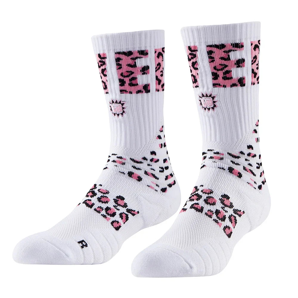 Veidoorn Leopard Compression Basketball Socks – Shock Absorption and Anti-Slip Design