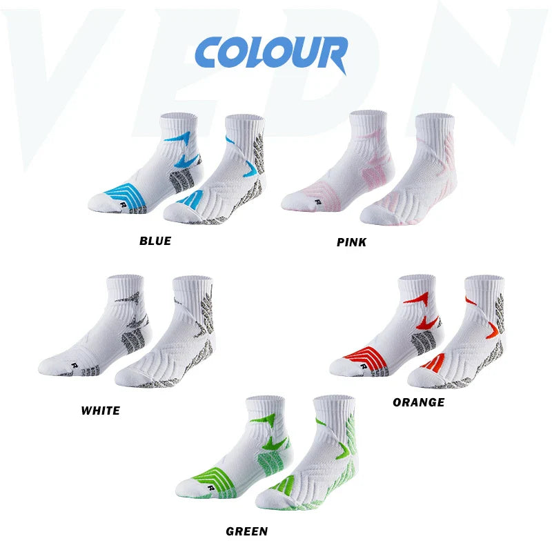 Veidoorn Professional Short Basketball Socks – Thicken Non-Slip Comfort