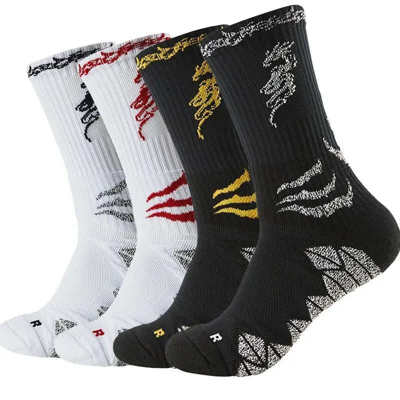 Veidoorn Men's Athletic Cushioned Crew Socks – High Cut Anti-Slip Ankle Support