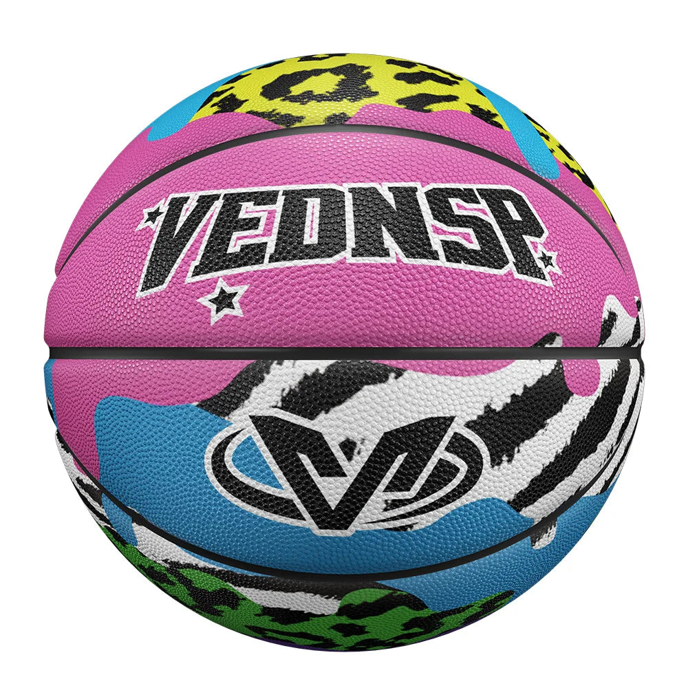 Veidoorn Colorful PU Basketball Size 7 – Durable Outdoor Performance
