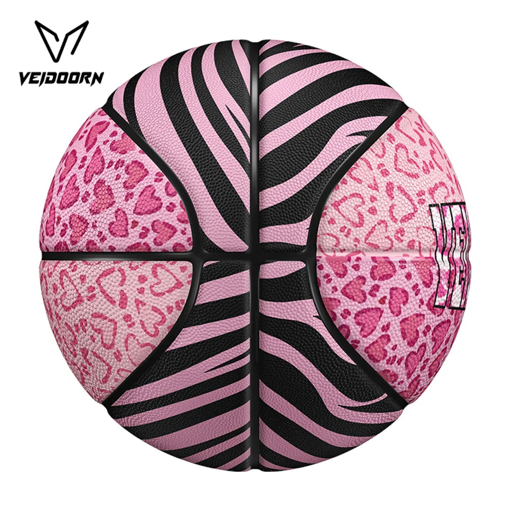 Veidoorn Trendy Pink Leopard Basketball – Stylish Design for Indoor and Outdoor Play