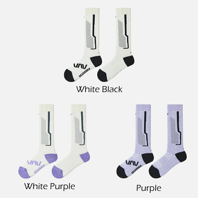 Veidoorn Compression Over The Calf Ski Socks – Full Cushion Comfort and Moisture Wicking