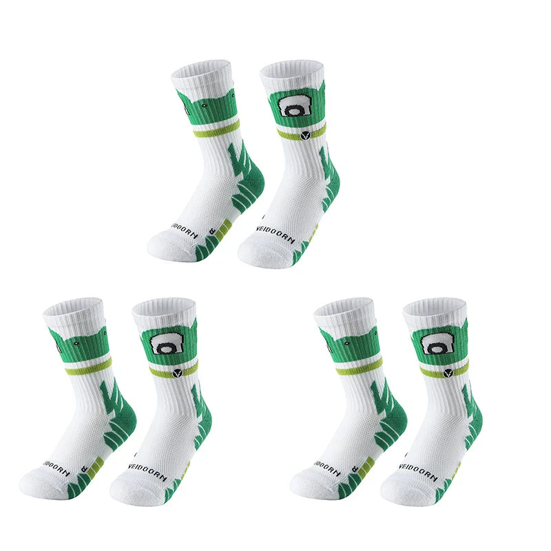 Veidoorn Basketball Socks for Kids – Funny Frog Design with Anti-Slip Cushioning