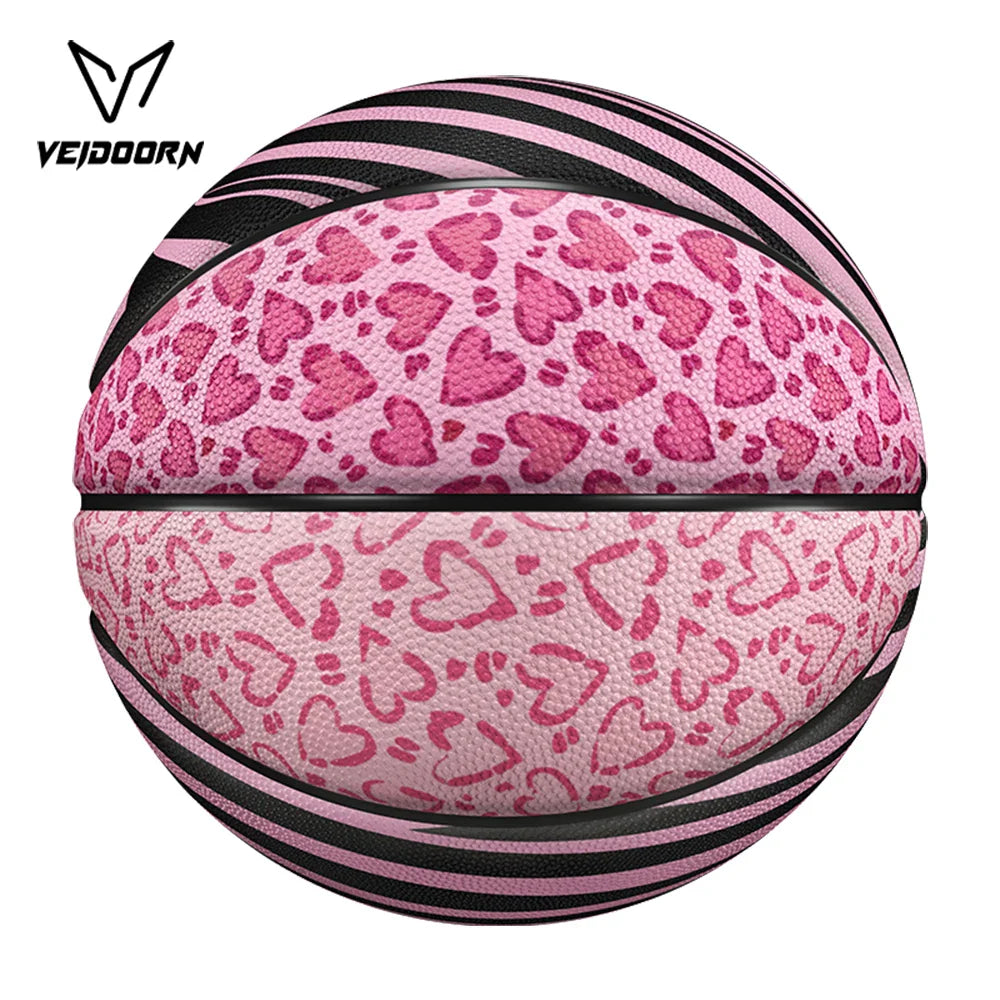 Veidoorn Trendy Pink Leopard Basketball – Stylish Design for Indoor and Outdoor Play