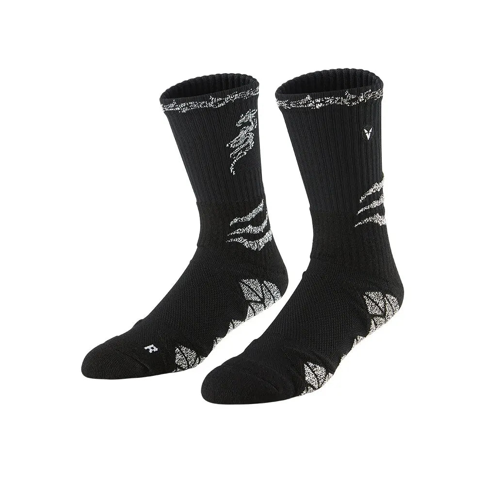 Veidoorn Men's Athletic Cushioned Crew Socks – High Cut Anti-Slip Ankle Support