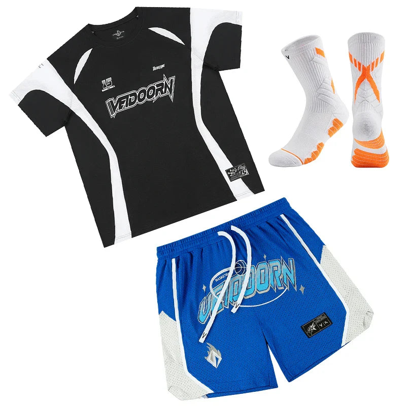 Veidoorn Basketball Suit Set – Breathable Mesh Comfort