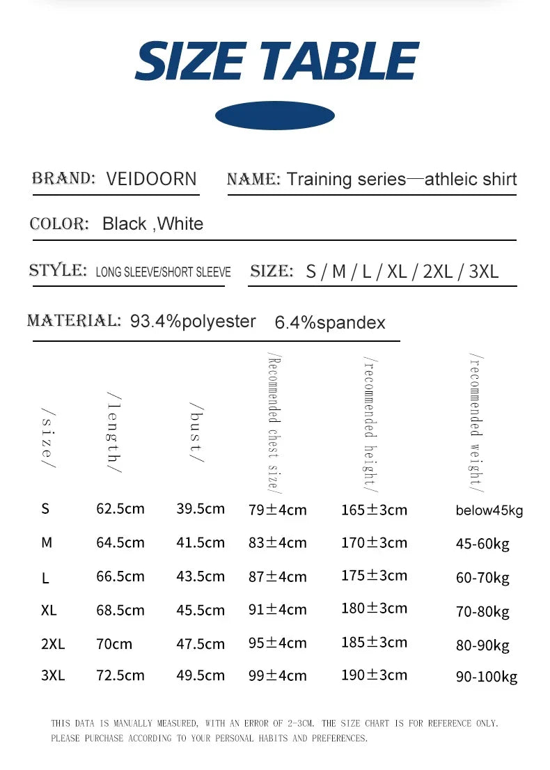 Veidoorn Men Fitness Bodybuilding T-Shirt – Quick Dry Compression Performance