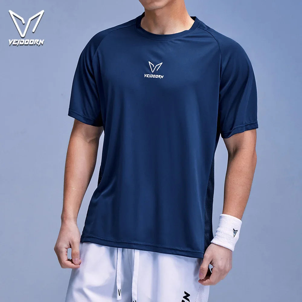 Veidoorn 2025 Men's Breathable Running Shirt – Quick-Dry Fabric with Mesh Back