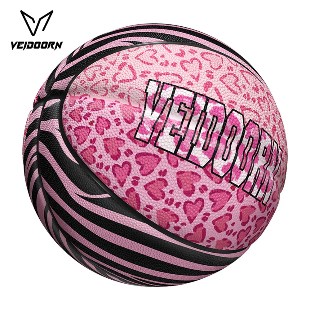 Veidoorn Trendy Pink Leopard Basketball – Stylish Design for Indoor and Outdoor Play
