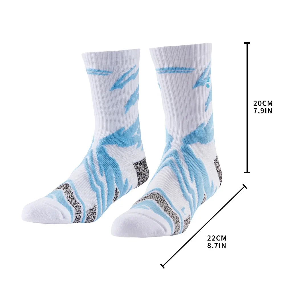 Veidoorn Long Tube Crew Socks – Non-Slip Towel Bottom Ankle Support