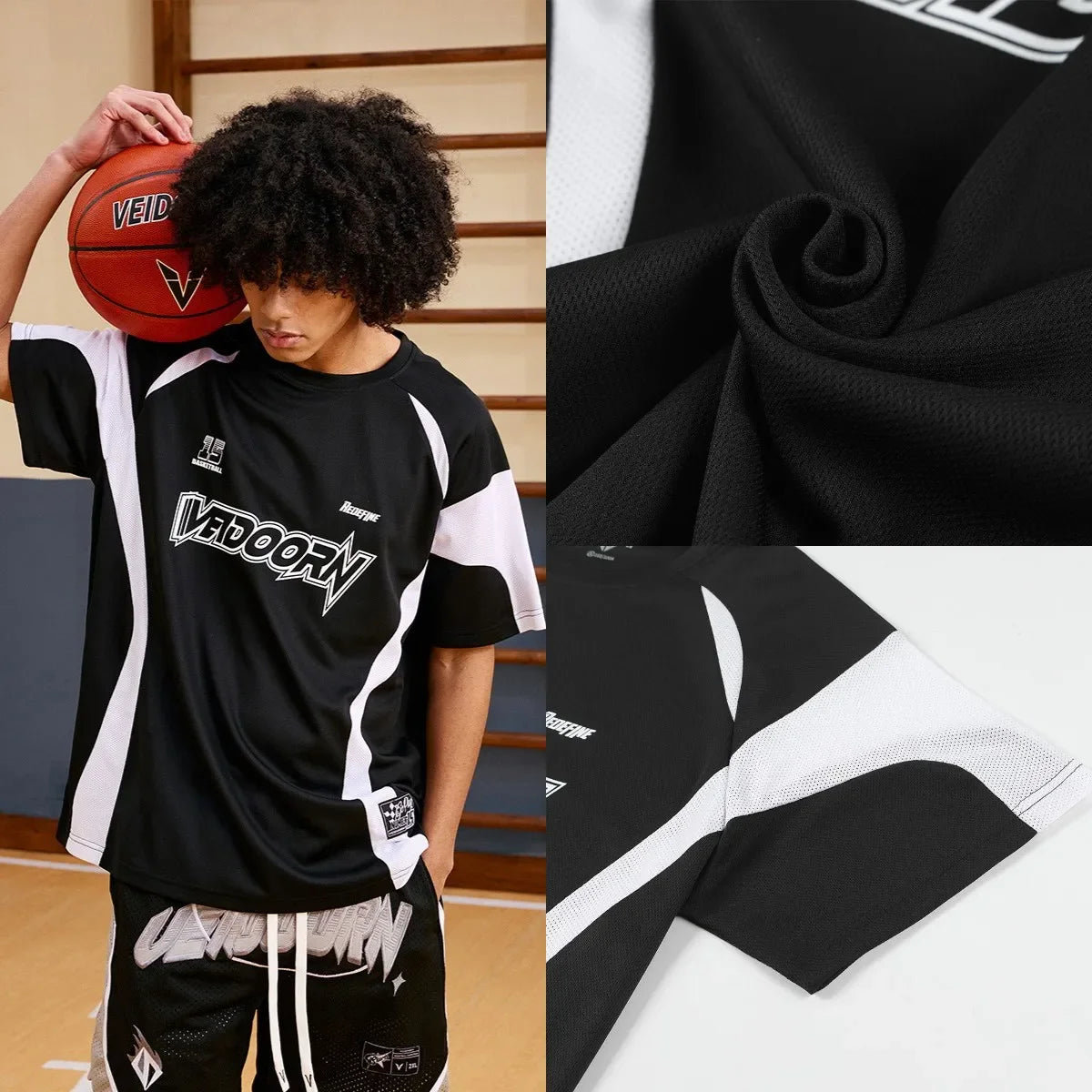 Veidoorn Basketball Suit Set – Breathable Mesh Comfort