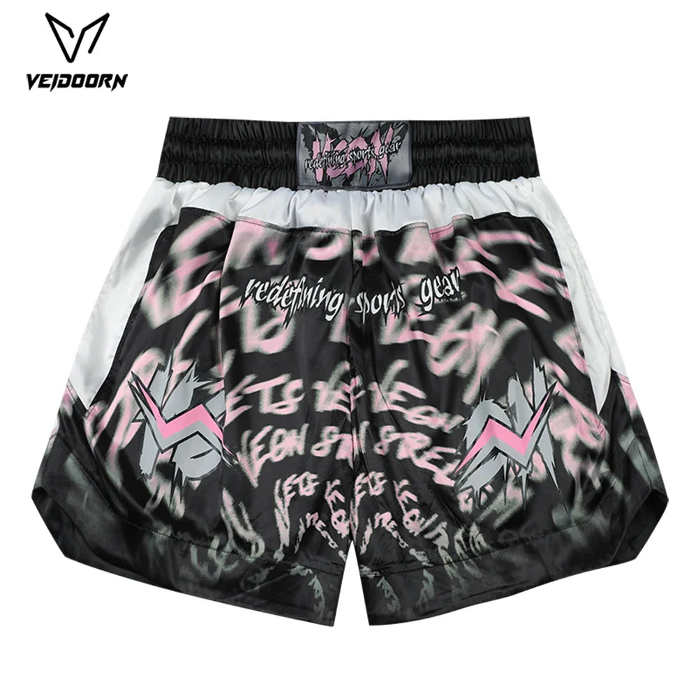 Veidoorn Men's High-Waist Boxing Shorts – Trendy and Comfortable Design