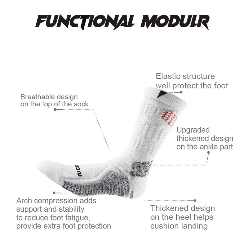Veidoorn Towel Bottom Darn Tough Socks – Moisture Absorbing Non-Slip Comfort