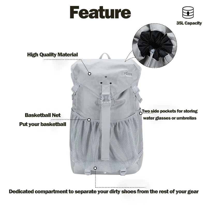 Veidoorn Athlete Sports Gym Backpack – Durable Drawstring Design with Shoe Compartment