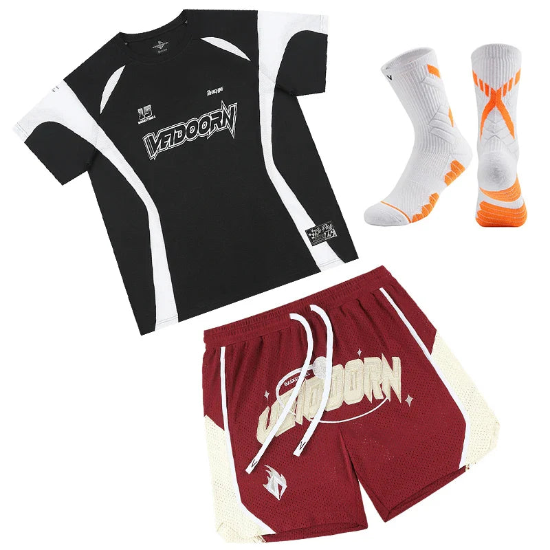 Veidoorn Basketball Suit Set – Breathable Mesh Comfort