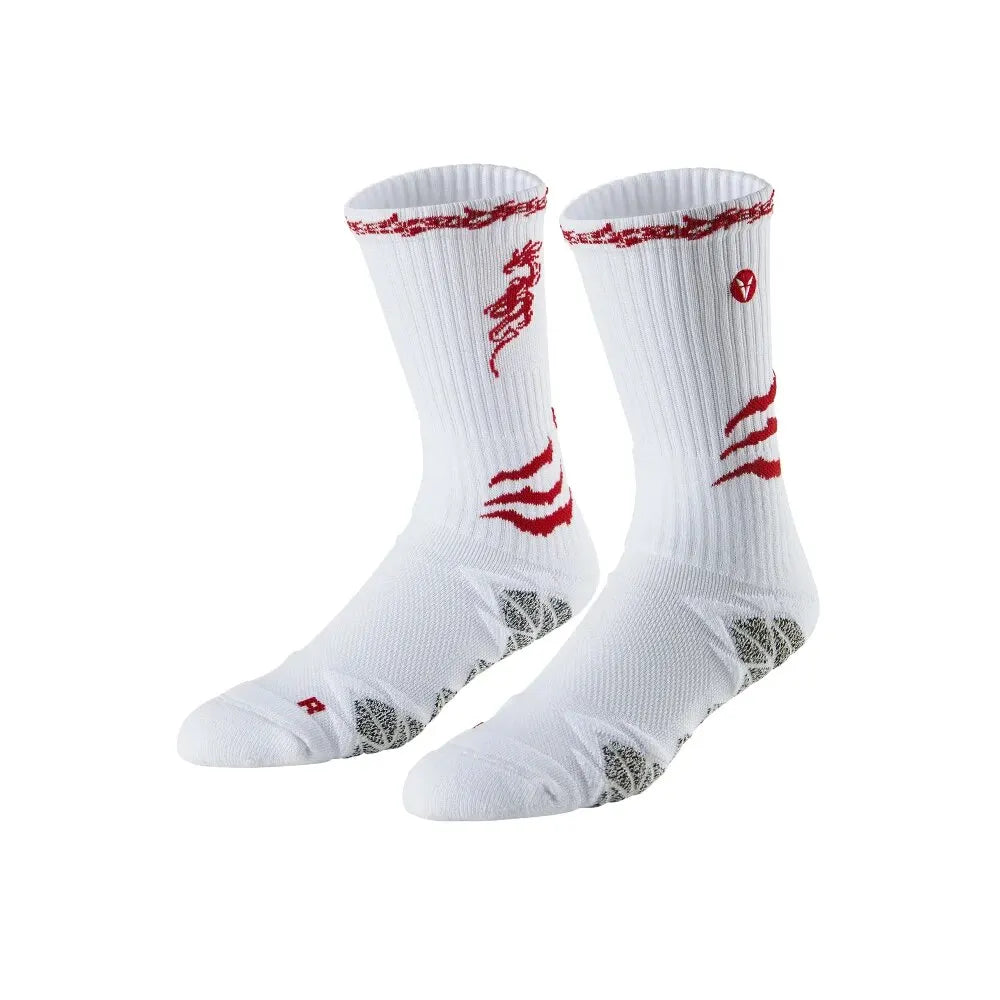 Veidoorn Men's Athletic Cushioned Crew Socks – High Cut Anti-Slip Ankle Support