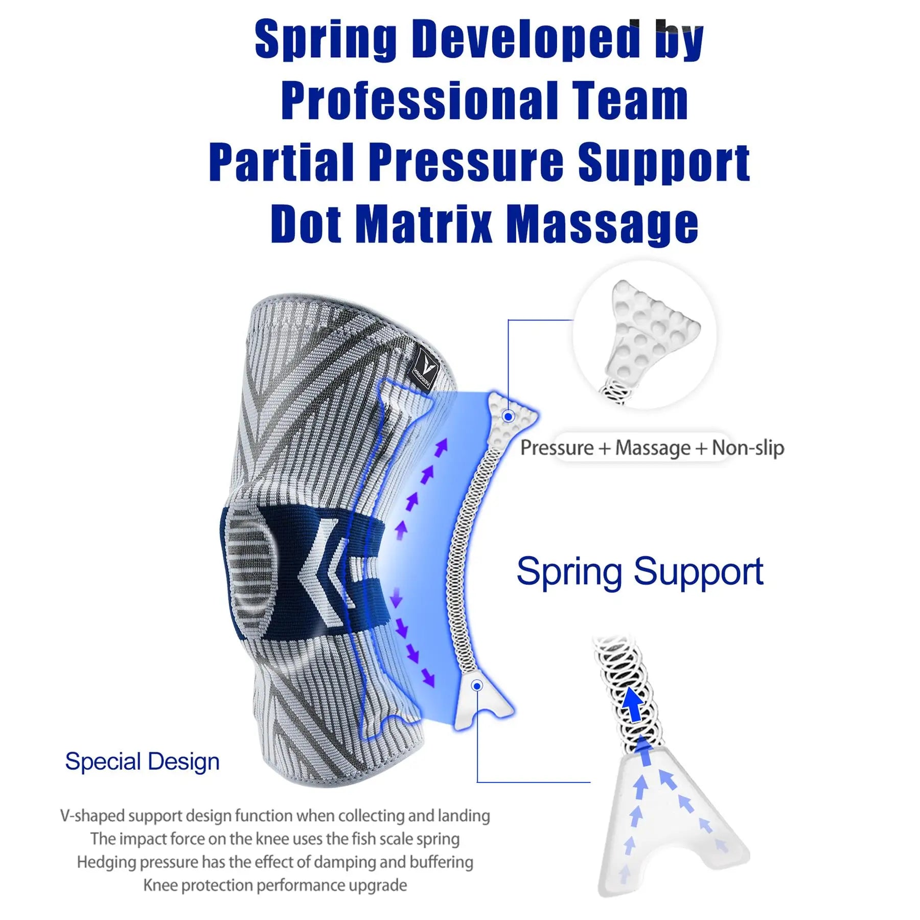 Veidoorn Knee Support 2023 – Enhanced Stability with Silicone Spring