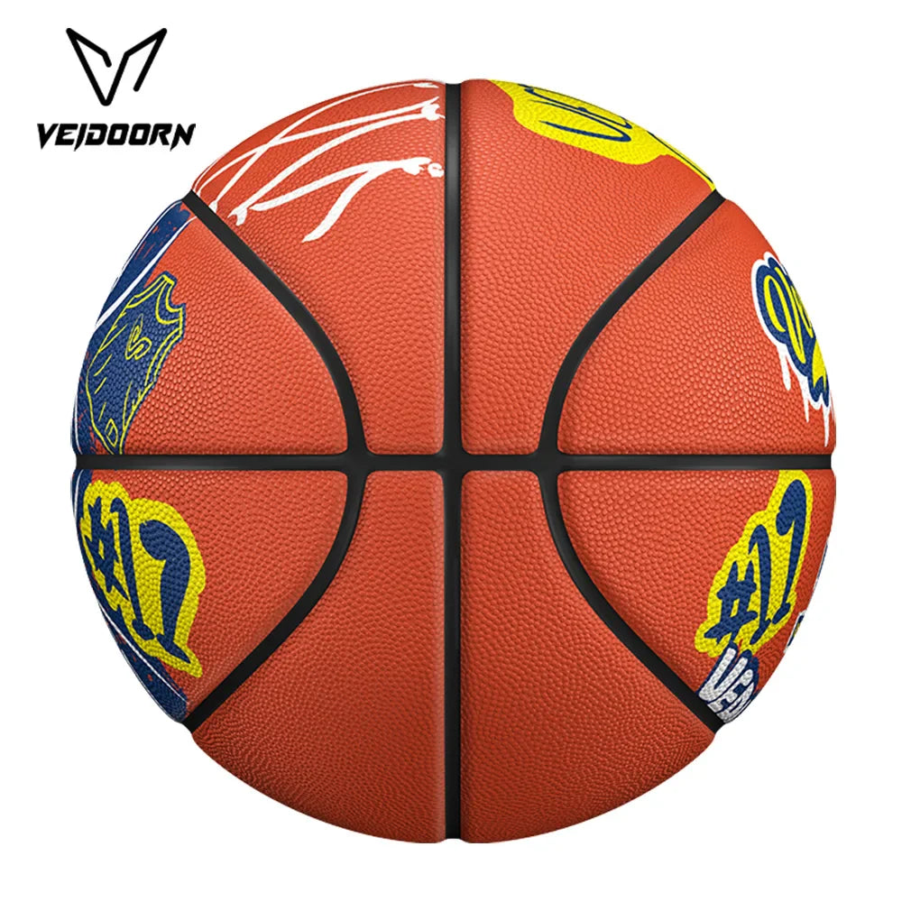Veidoorn Street Style Graffiti Design Basketball Size 7 – High-Quality Rubber for Indoor and Outdoor Play